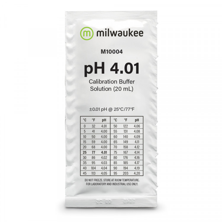 Жидкость калибровочная (буферный раствор) pH 4.01 MILWAUKEE 20мл для pH метров