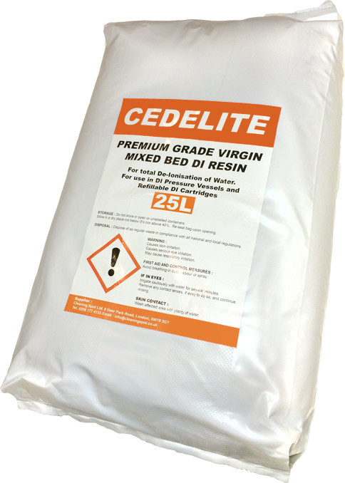 Деионизирующая смола Cedelite Premium Grade Virgin DI Resin. Упаковка 25 литров