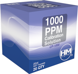 Калибровочный раствор для солемера TDS-метра HM Digital 1000 ppm упаковка 20 пакетиков по 20мл