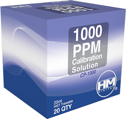 Калибровочный раствор для солемера TDS-метра HM Digital 1000 ppm упаковка 20 пакетиков по 20мл